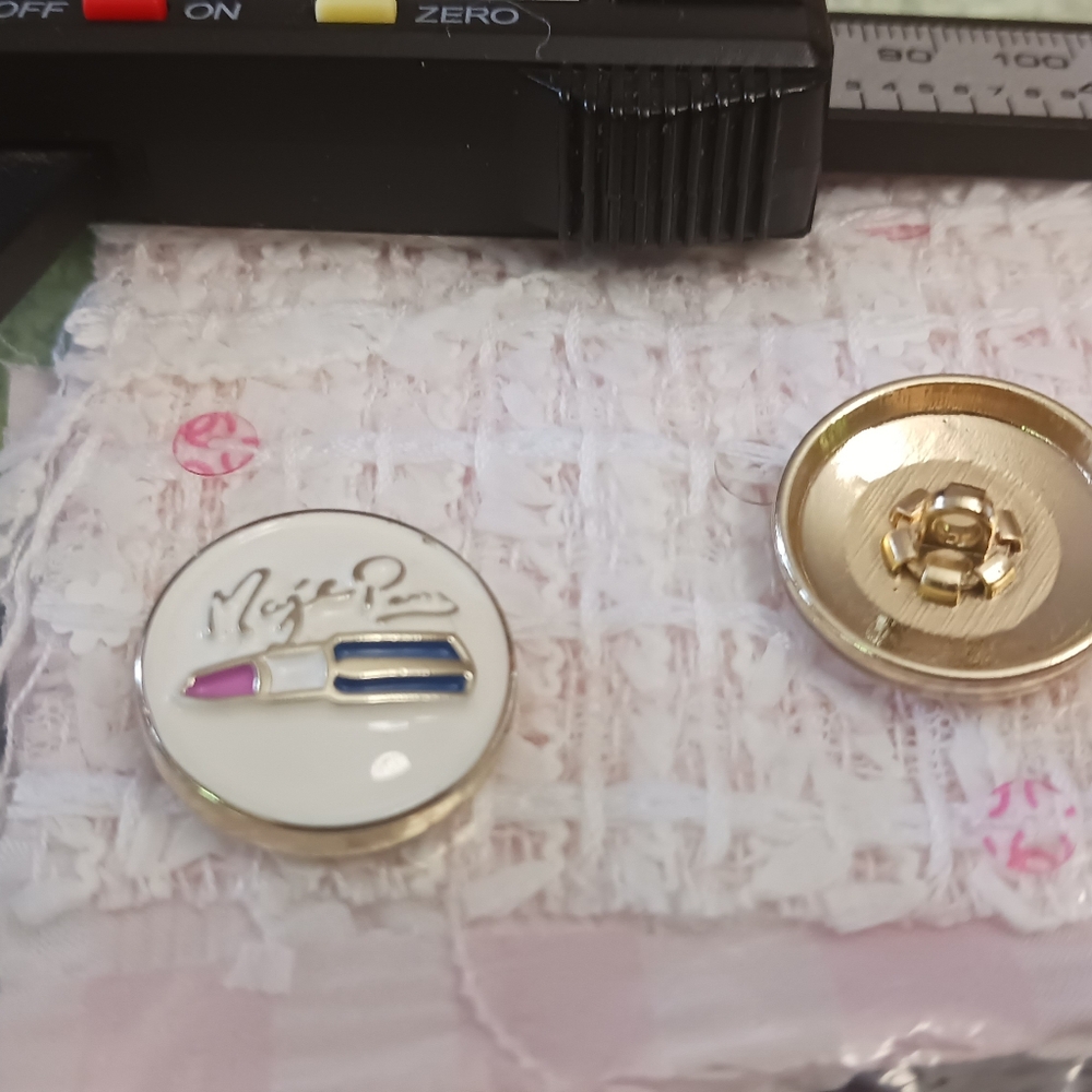 Maje Paris BUTTON 20 MM Metal Made In FRANCE Set Of 2